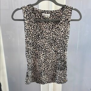 Calvin Klein Women's Black and White Sleeveless Top